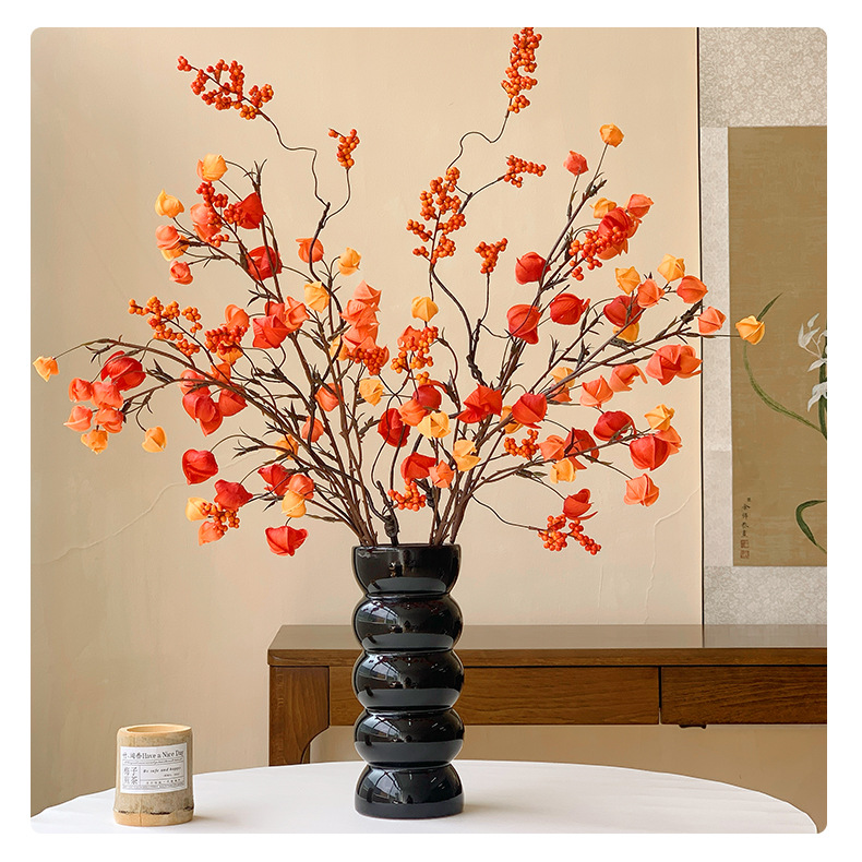 灯笼果仿真花假花摆设栾树果干花年宵花家居装饰花艺摆件直播代发详情16