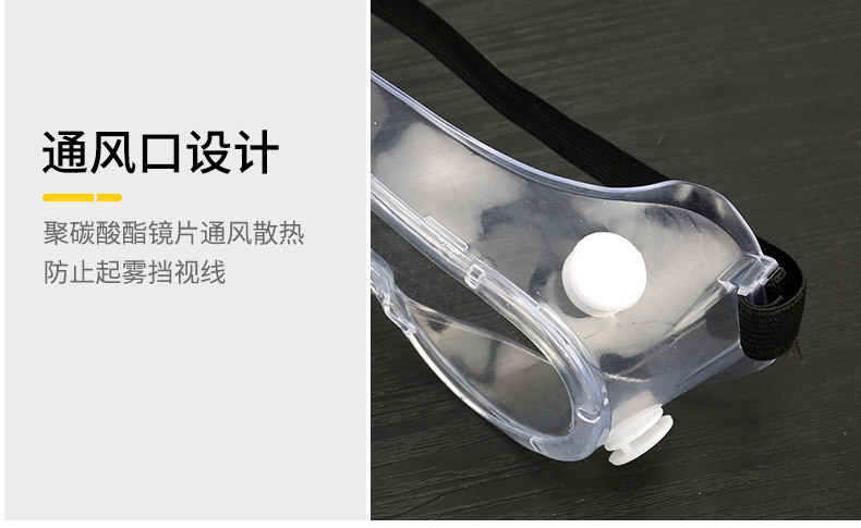 厂家批发透气防雾PC四珠护目镜高清透明防护眼镜框防喷溅隔离眼罩详情10
