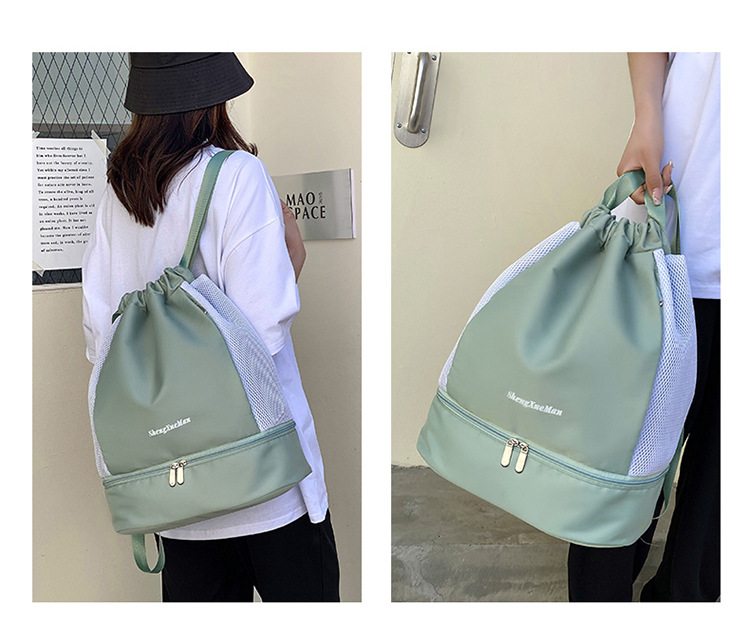 抽绳束口双肩包健身包干湿分离训练运动包洗漱包户外旅行游泳包详情7