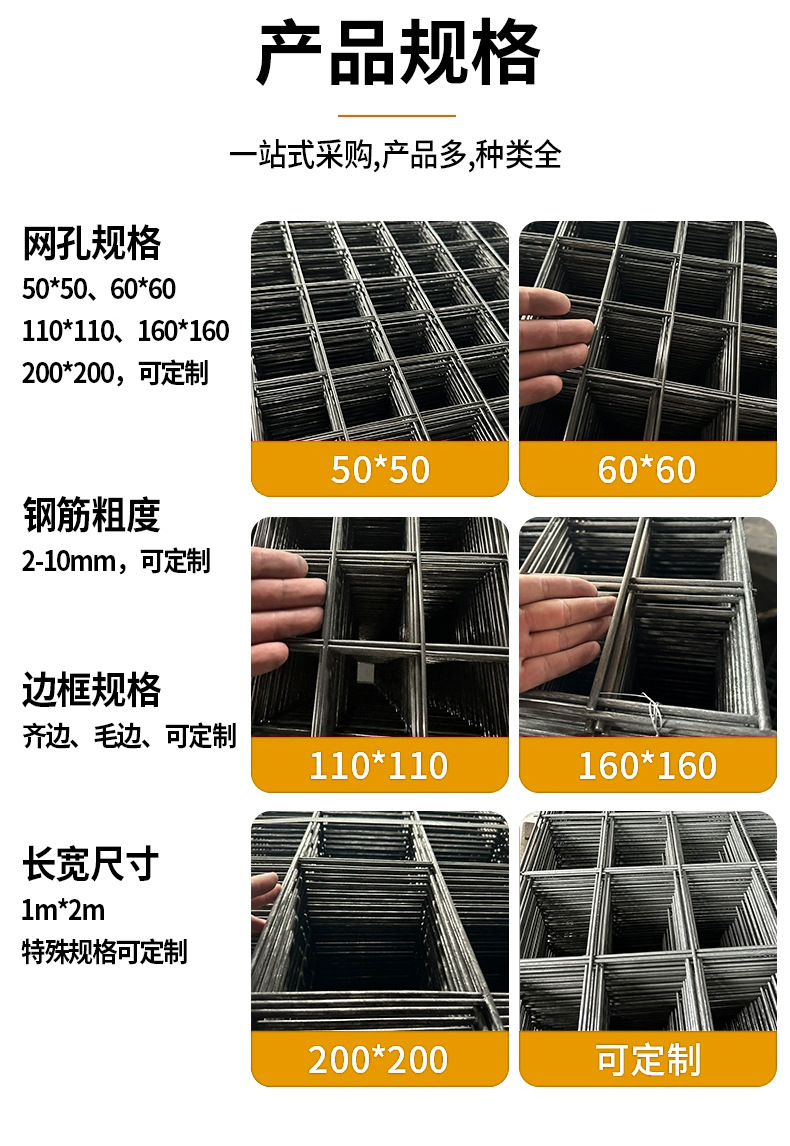 In-stock threaded steel mesh for Bridges, tunnels, concrete pavements, construction steel wire mesh, and welded mesh for construction sites pic 11