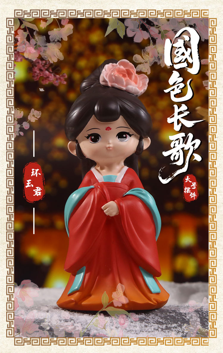 Cute ancient-style dolls, home and office desk ornaments, Hanfu figurines, resin princesses pic 8