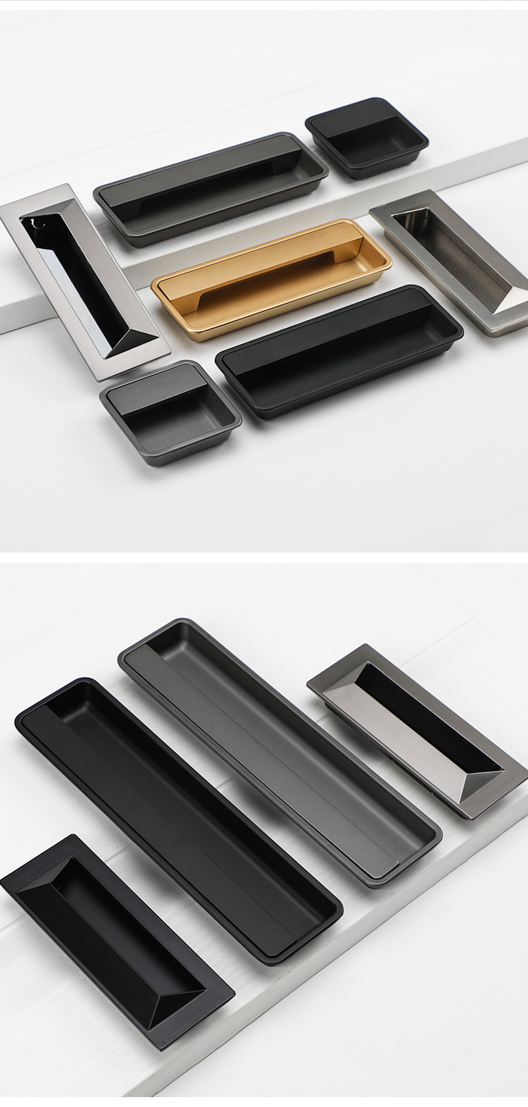 黑色隐形拉手嵌入式暗装柜门衣柜抽屉金色现代简约谷仓移门把手详情24