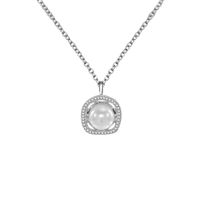 S925 All-silver Edison pearl pendant necklace, a versatile and high-end gift for women, simple and versatile, small and clear pic 31