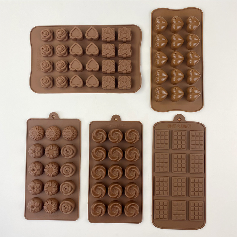 New flower-shaped chocolate silicone mold set, tulip cookie gummy diy mold, cake baking mold pic 32