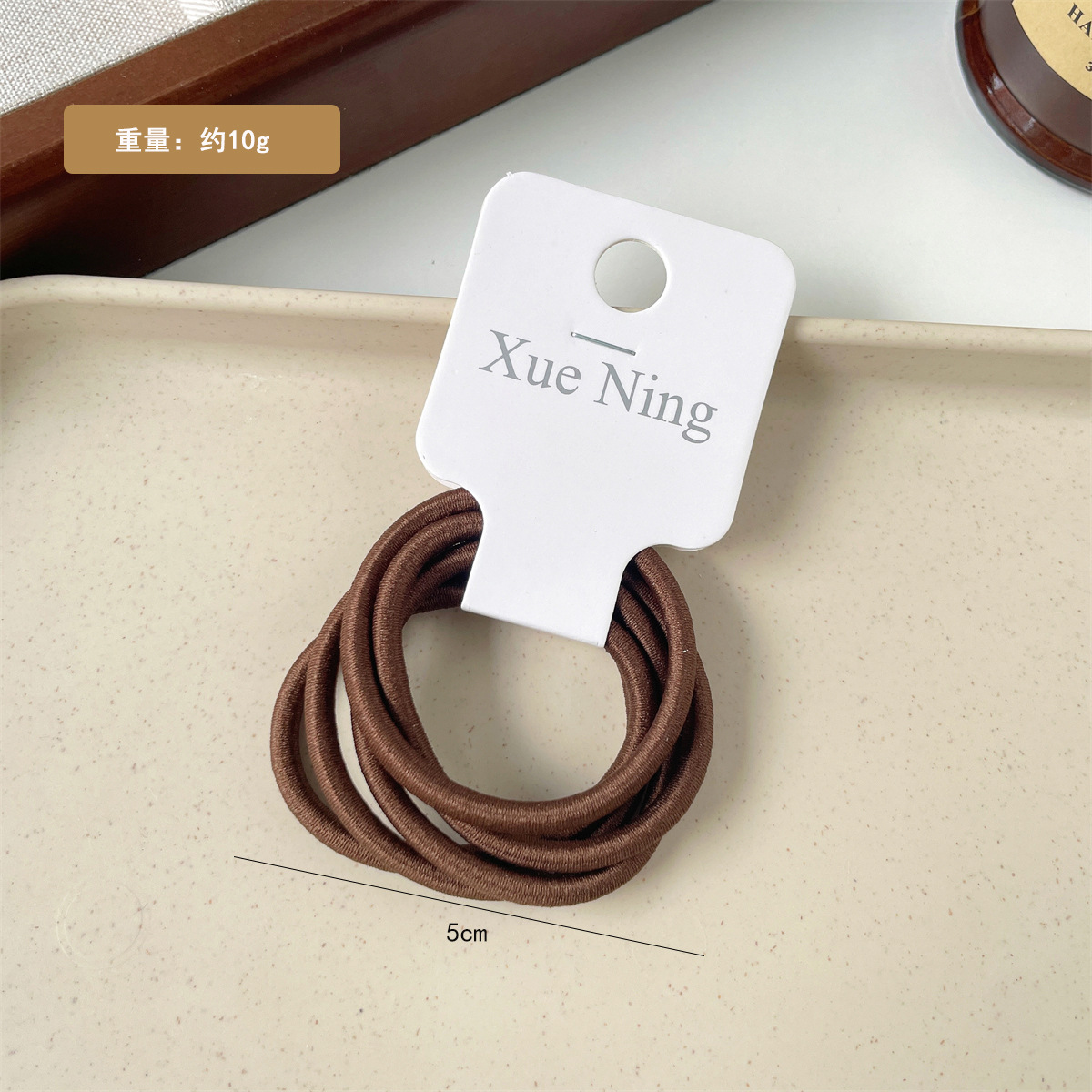 5 basic high-elasticity hair ties, simple Maillard hair bands, high ponytail hair ties, rubber bands, hair ties and headwear pic 10