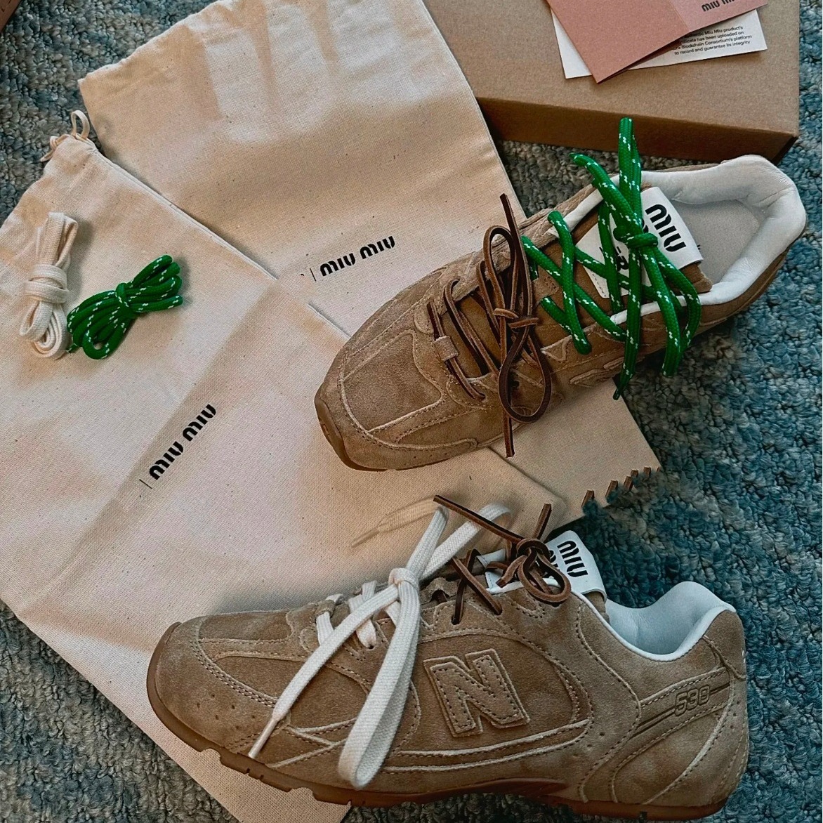 莆田鞋纯原miumiu联名530德训鞋NB女经典复古阿甘鞋休闲鞋情侣鞋详情13
