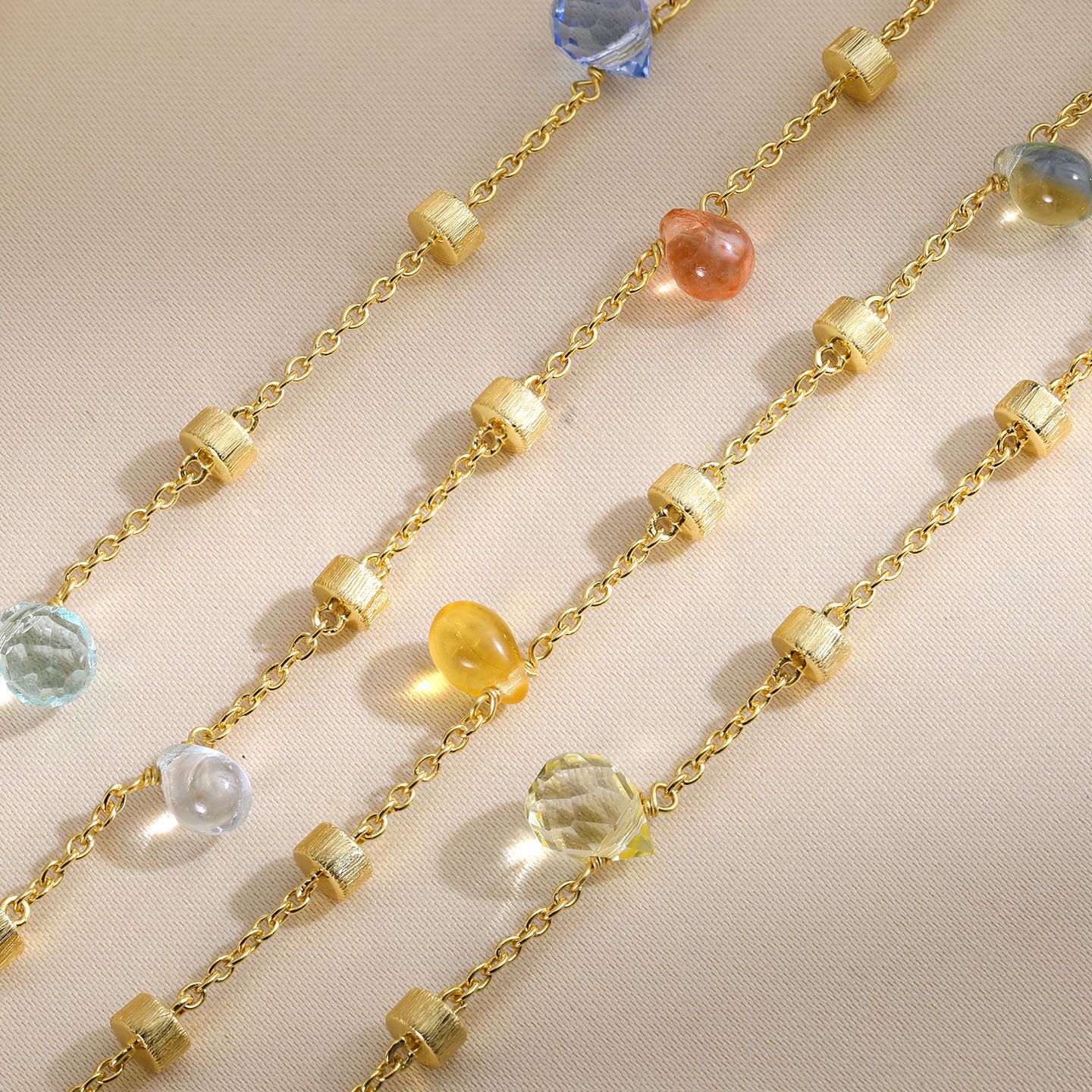 重工拉丝多巴胺彩色项链女款s925纯银轻奢高级感锁骨链小红书爆款详情11