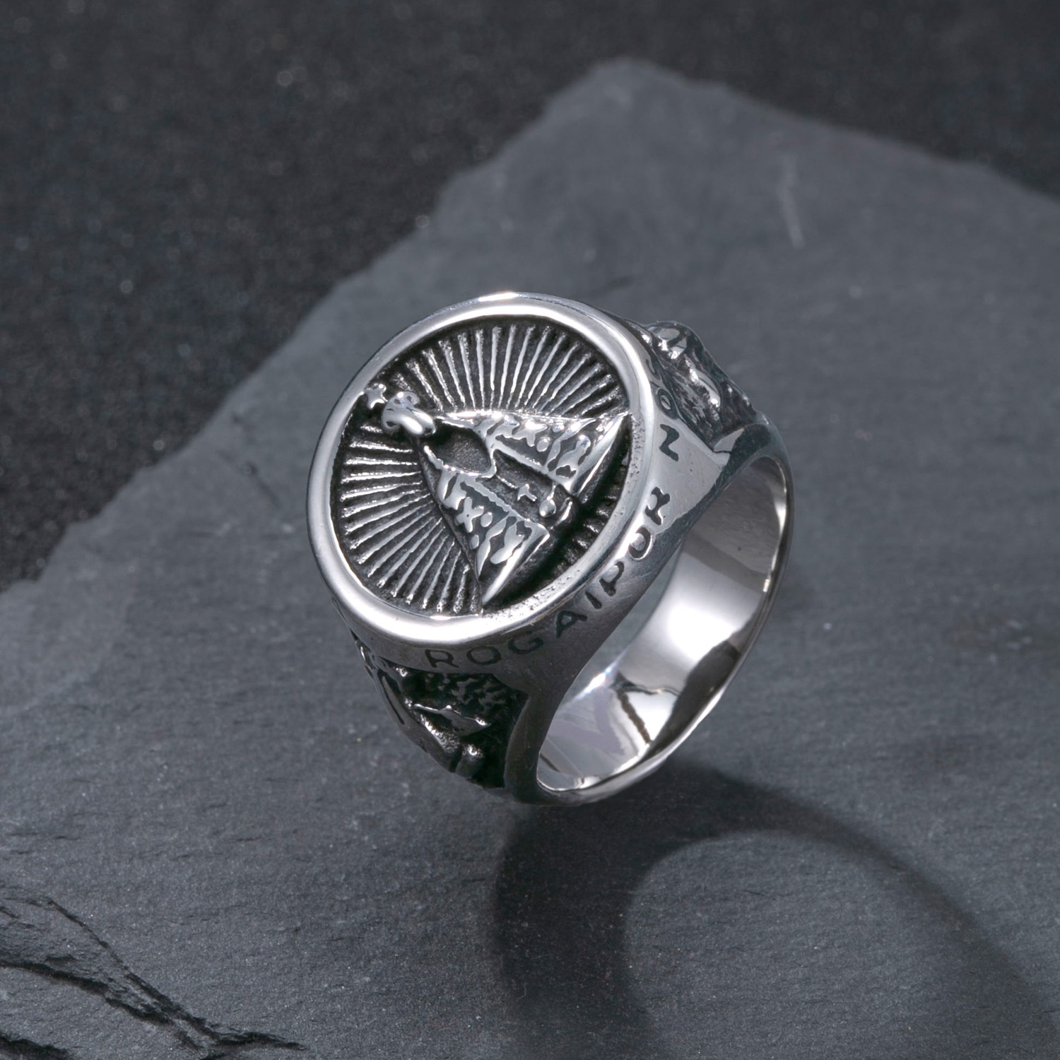 欧美跨境不锈钢戒指铸造十字架男士戒指嘻哈复古钛钢饰品批发厂家详情21