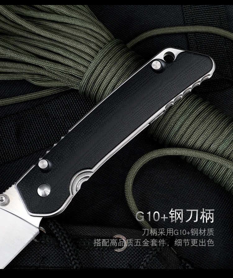 Outdoor folding knife D2 steel knife G10 handle in stock, 1-piece consignment on AliExpress pic 6