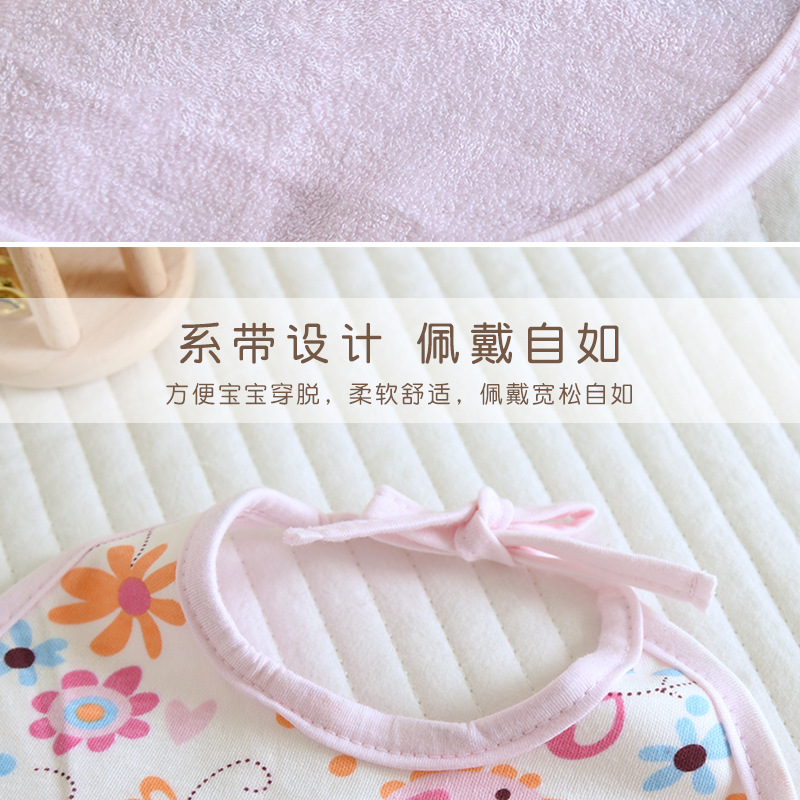 Newborn tie waterproof bib, cute little month-old baby print bib, adjustable infant saliva wipes pic 5