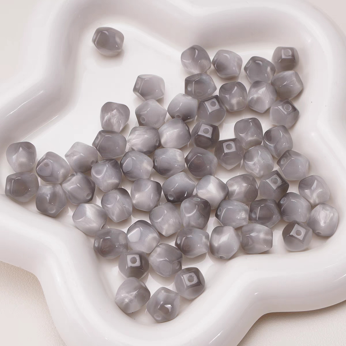 梦幻奶油色晕染八角珠异型珠圆珠散珠手工DIY手链项链珠子饰品配详情16