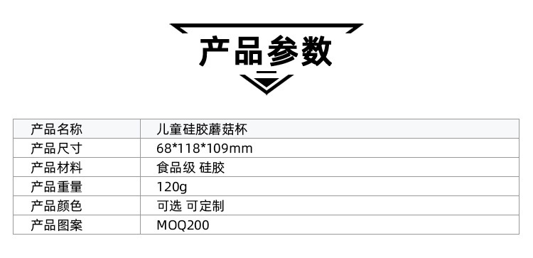 儿童硅胶吸管水杯防漏水杯蘑菇水杯婴儿训练吸管水杯婴儿学饮杯详情2