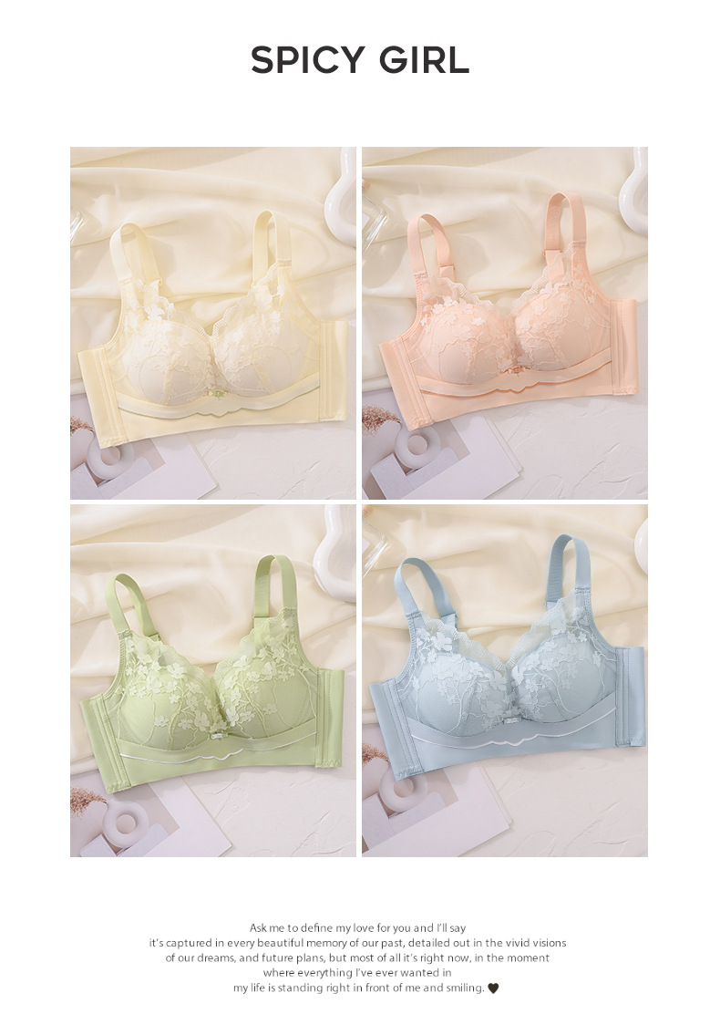 莫代尔内衣女小胸聚拢夏季薄款透气收副乳防下垂无钢圈蕾丝文胸罩详情13