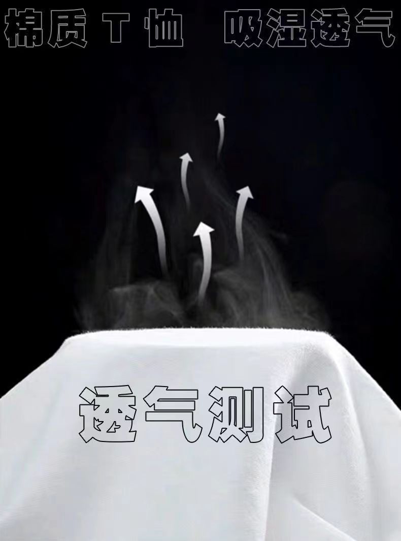 重磅纯棉夏季短袖T恤男宽松休闲日系复古百搭ins潮牌潮流上衣详情10