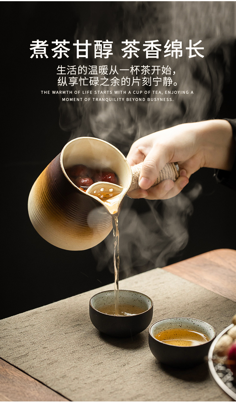 A complete set of electric ceramic stove for indoor household tea brewing, a set of flower tea sets, a glass teapot with hair pic 10