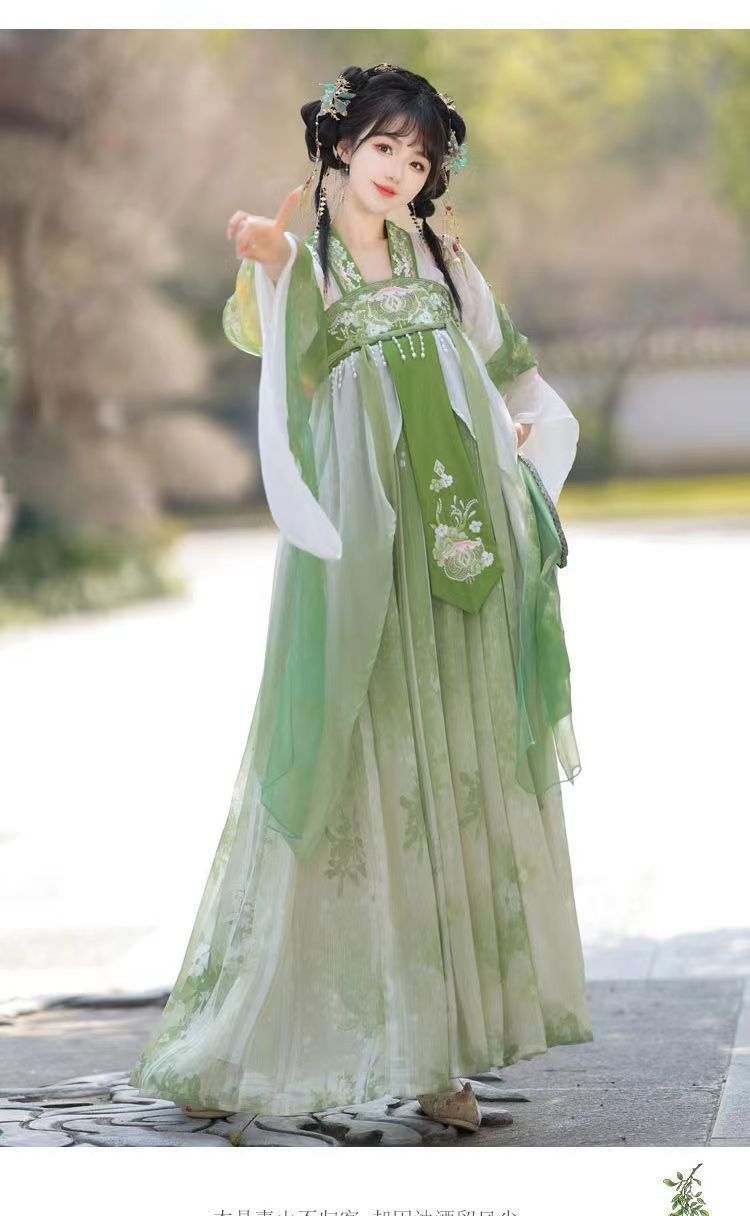 国潮-汉服成人女2024新款夏季荟萃改良齐胸襦裙薄款学生中国风仙气古装详情10