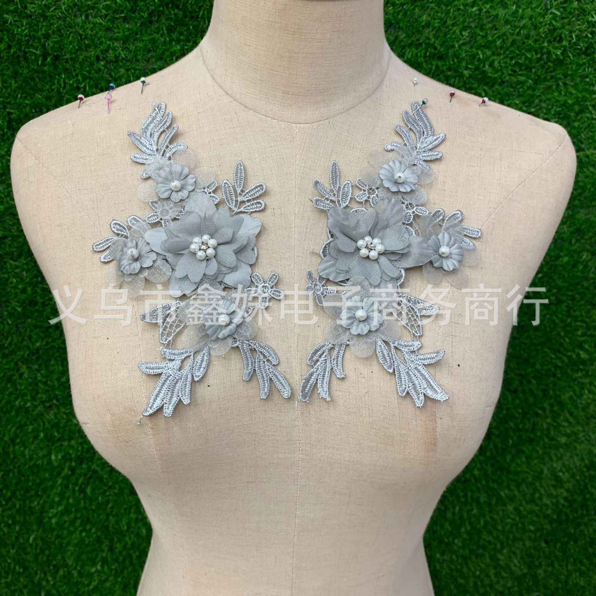 Export supply of lace flower patches in stock, lace pairs, embroidery, lace accessories, window decorations, diy performance costumes pic 7