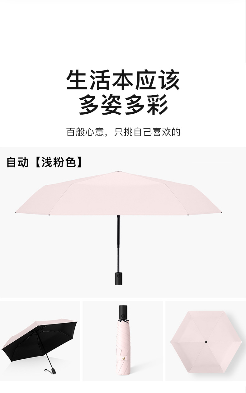 Ultra-light, retractable, safe, anti-rebound, automatic all-weather umbrella, UV-resistant black rubber sun protection and shading sun umbrella pic 15