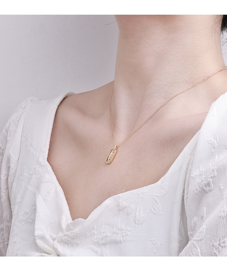 影响力饰品可转动吊坠中式老钱风轻奢镀金镶锆s925银项链饰品详情4