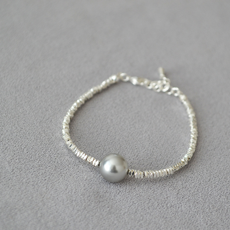 小红书网红款日韩小众轻奢质感不规则闪耀碎银子珍珠简约气质手链详情9