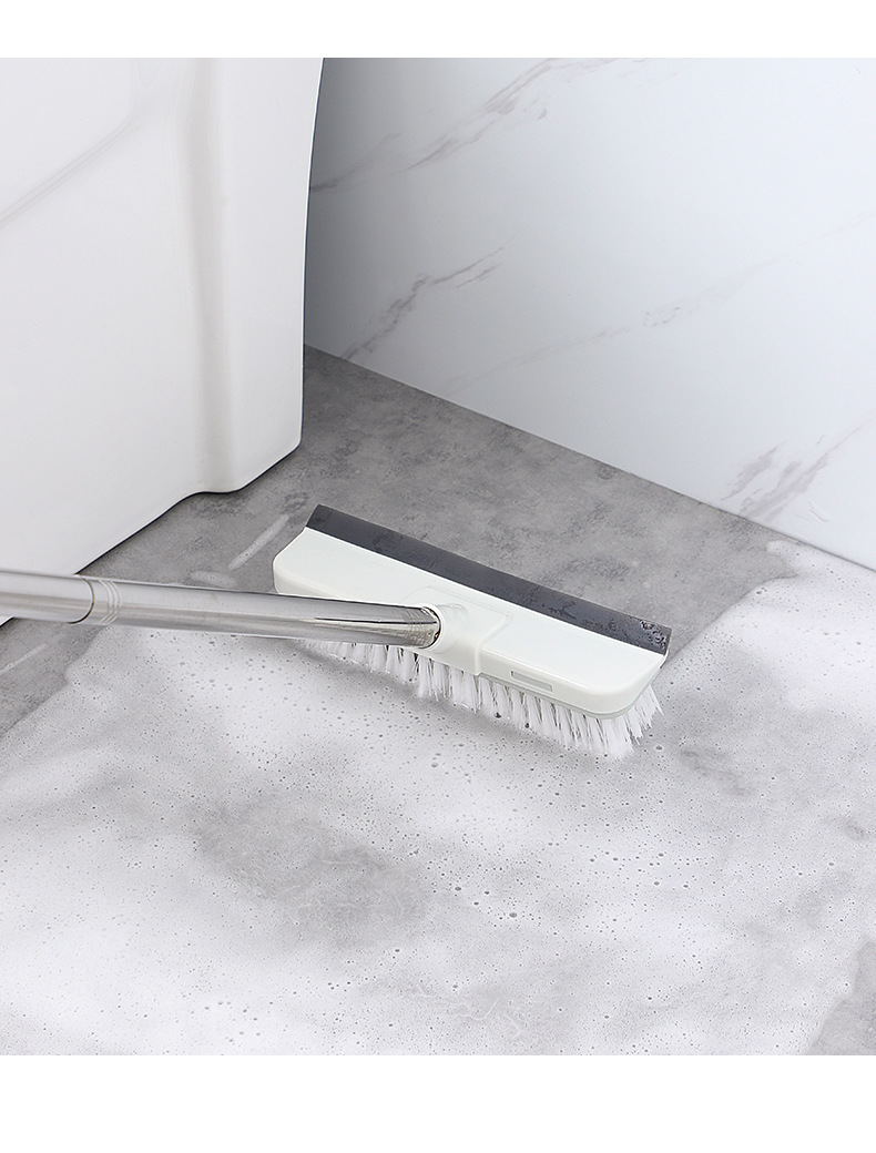 Bathroom floor brush, water scraper, toilet cleaning brush, tile brush, bathroom two-in-one, long-handled hard-bristled floor brush pic 12
