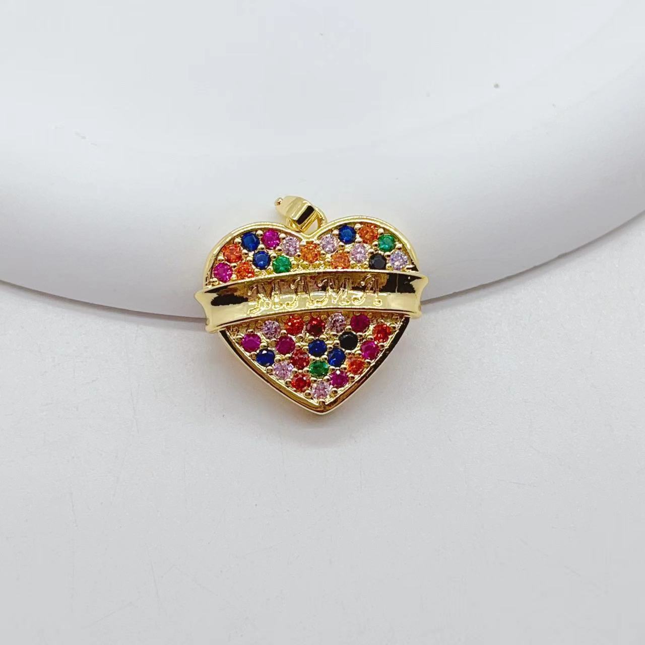 New cross-border products from Europe and America: simple, fashionable and personalized large heart pendant for women, fully inlaid with 18K zirconium copper plating, factory direct sales pic 3