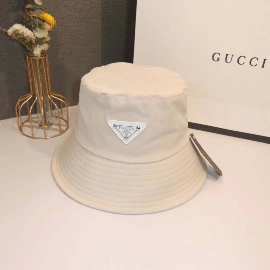 New inverted triangle logo badge fisherman hat, unisex sun hat, fashionable and versatile letter basin hat, Korean version pic 4