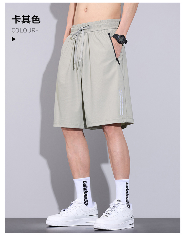冰丝短裤男士夏季薄款2025新款速干外穿沙滩宽松休闲运动五分裤详情14