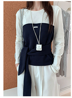 Retro striped long-sleeved knitted sweater for women in autumn 2025, a new Korean-style design with a versatile round neck casual top pic 4