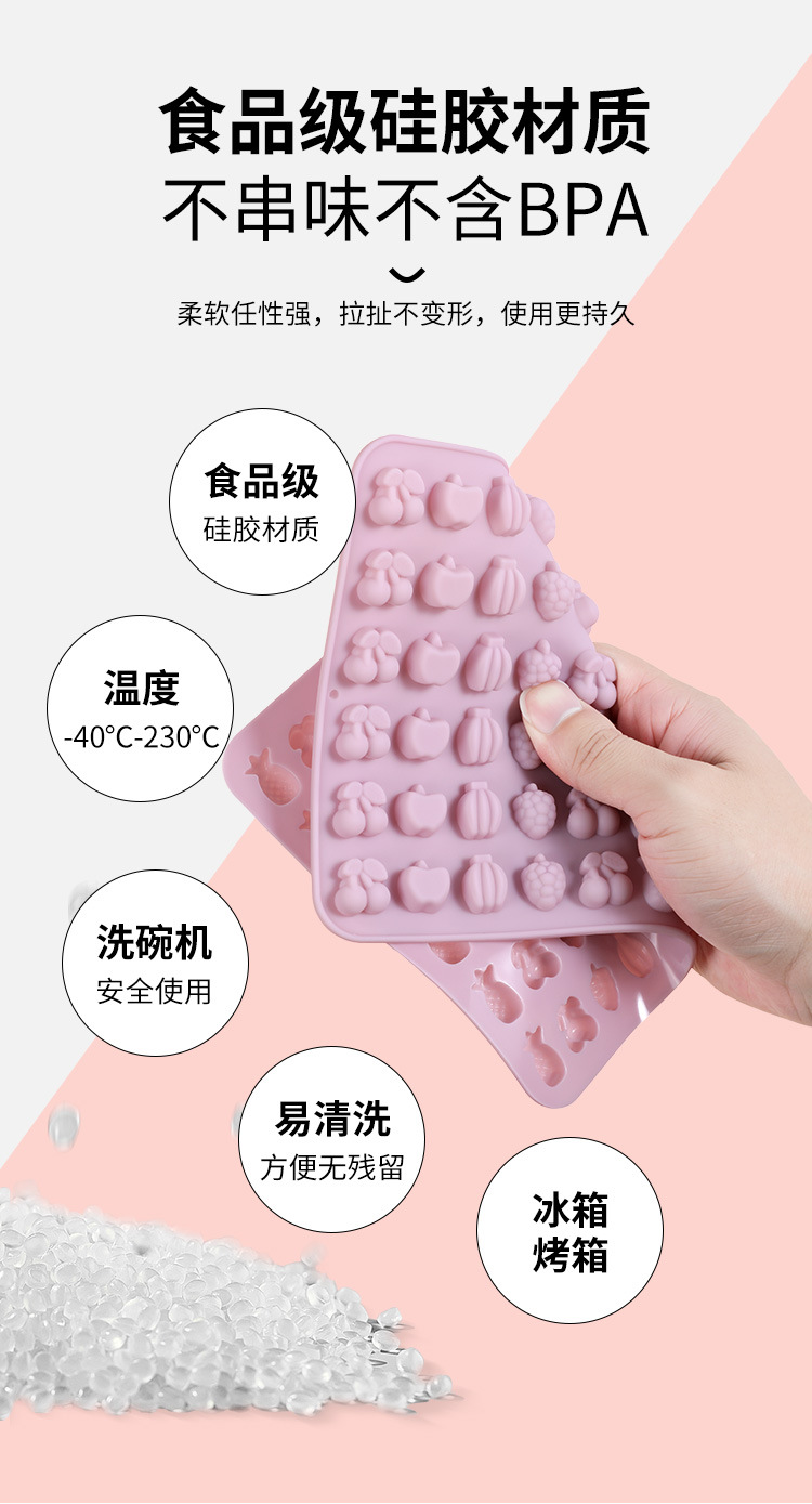 新款水果系列慕斯巧克力食品级硅胶模具易脱模清洗烘焙巧克力模具详情5