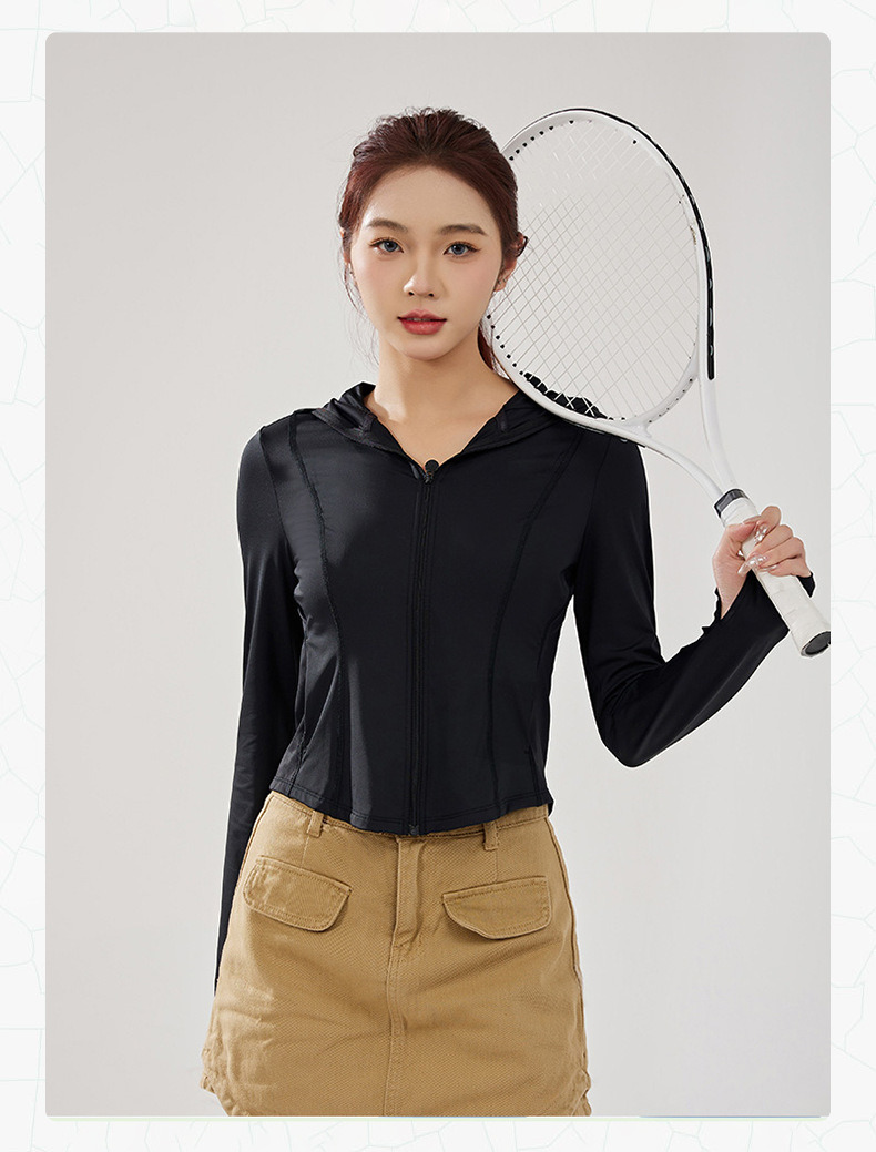 The same style of the sky-blue reef, the original gauze type ice-feel slimming sun-protective garment for women. It dries quickly and is breathable with UPF50+, providing outdoor UV protection pic 13