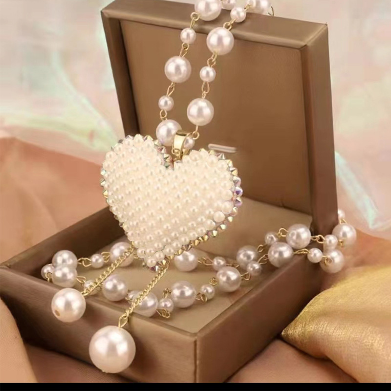 轻奢合金小香风珍珠项链长毛衣链女高级感时尚百搭装饰品配饰挂件详情7