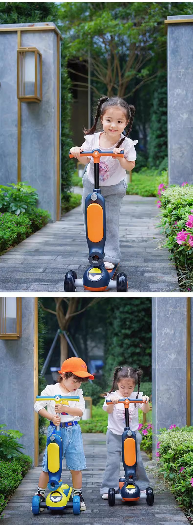 滑板车儿童1-3-6-12岁男女孩踏板可坐可骑三合一宝宝滑滑溜溜车详情16