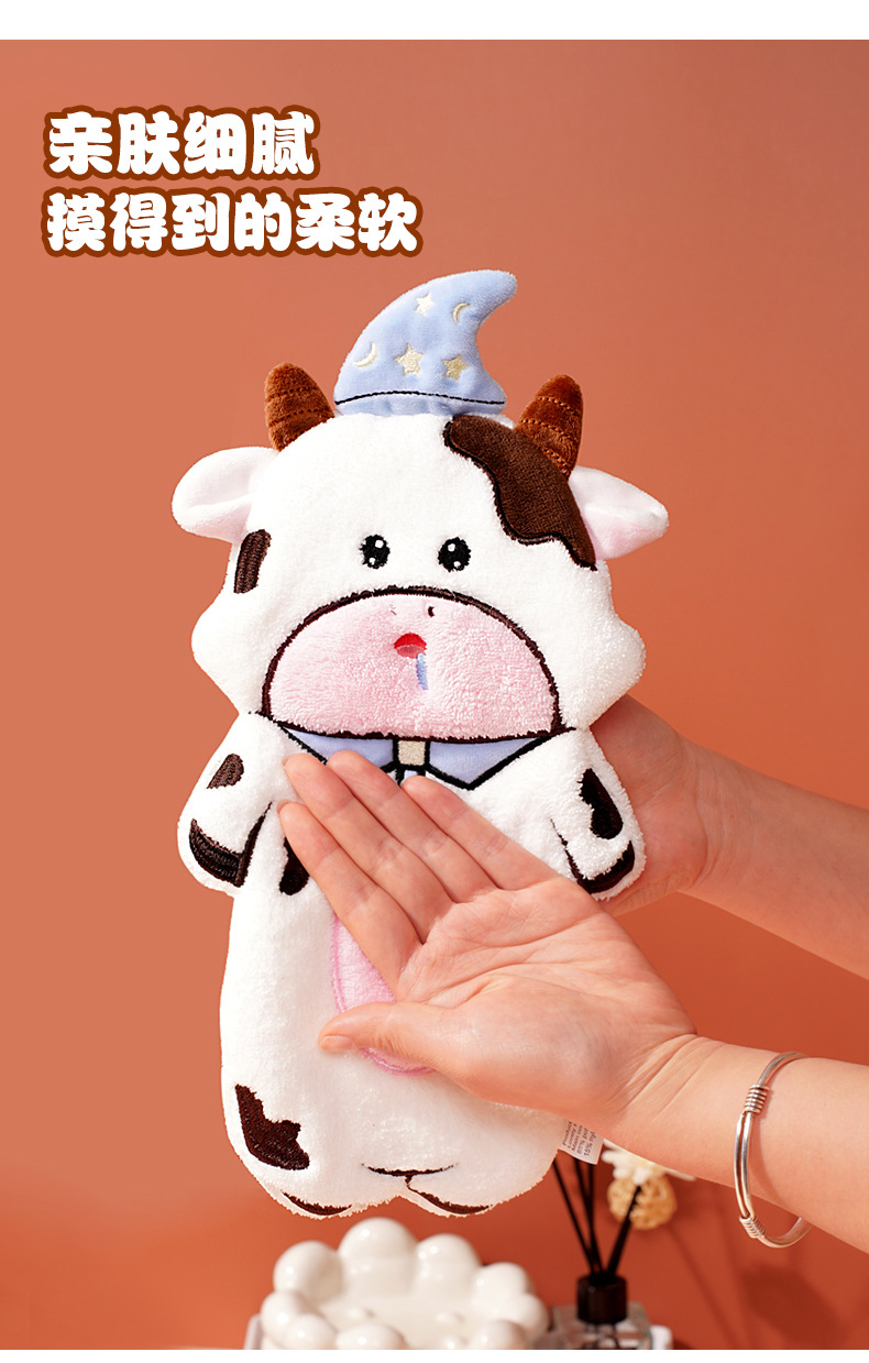 新品可爱卡通挂式擦手巾吸水速干抹手巾珊瑚绒儿童小毛巾伴手礼详情3