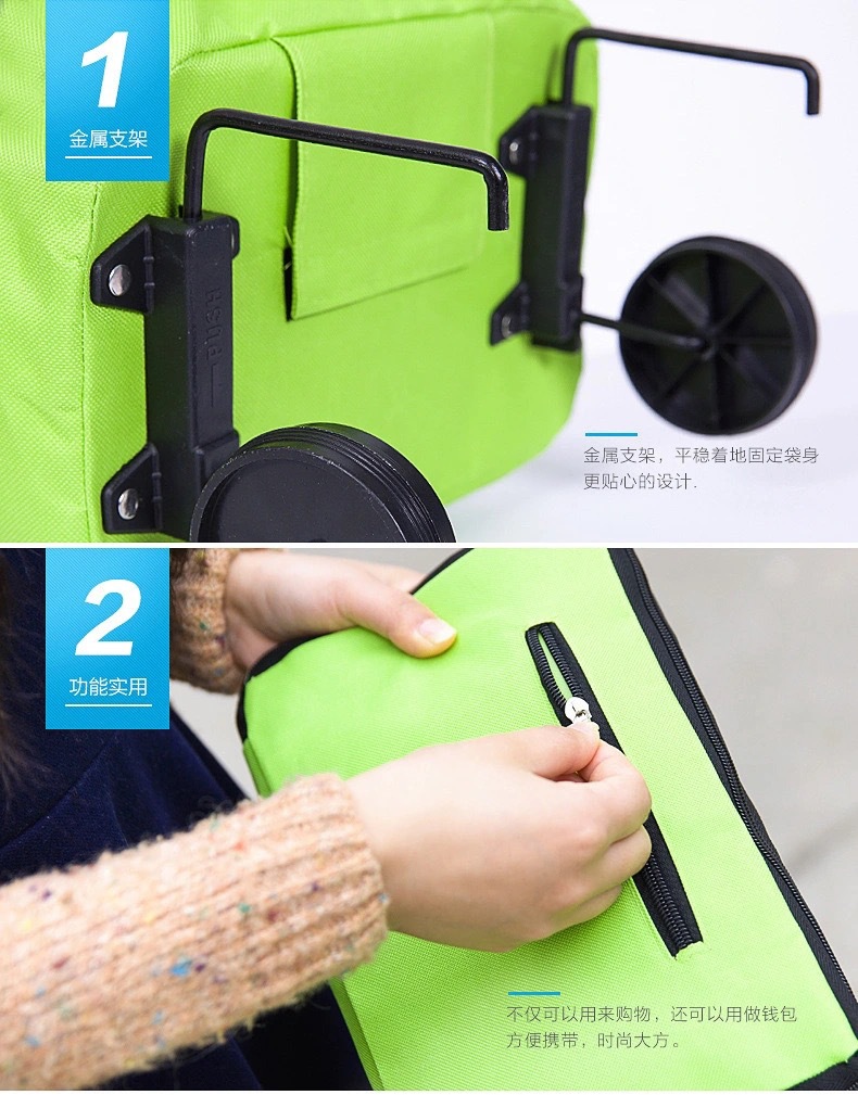 Wholesale towing bags, supermarket shopping carts, folding wheel bags, household hand-held portable towing carts, shopping bags pic 19