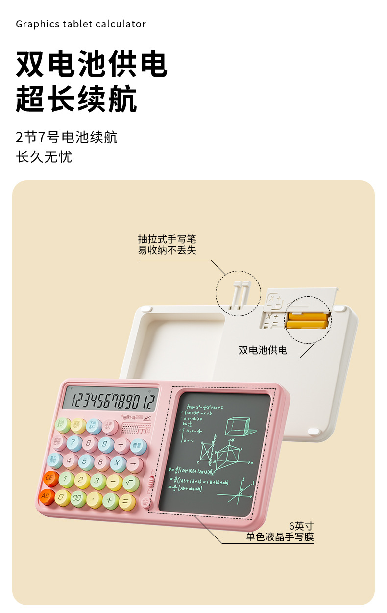 语音款手写板计算器多功能桌面办公备忘录高颜值计算机草稿记账详情2