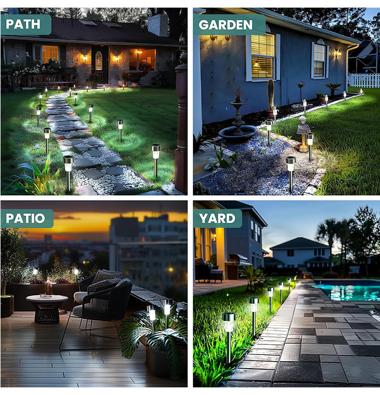 Cross-border solar stainless steel small tube lamp, outdoor waterproof courtyard ground insert lamp, garden landscape solar lawn lamp pic 14