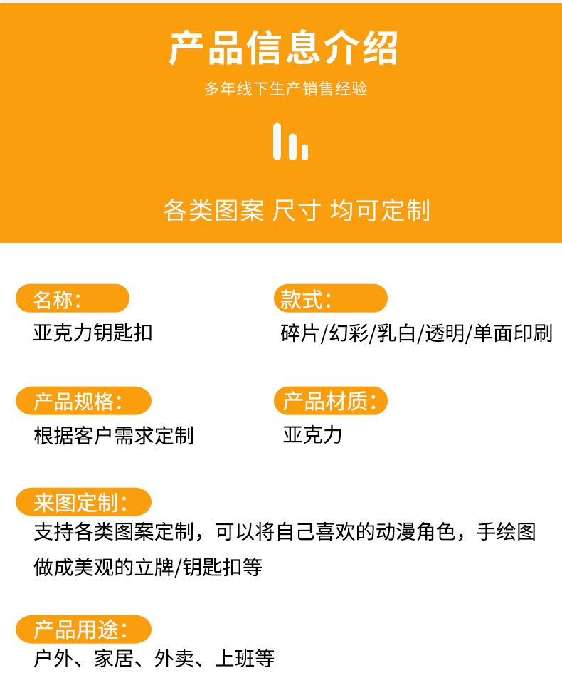 卡通动漫亚克力钥匙扣定制透明立牌周边二次元钥匙挂件钥匙链定做详情8