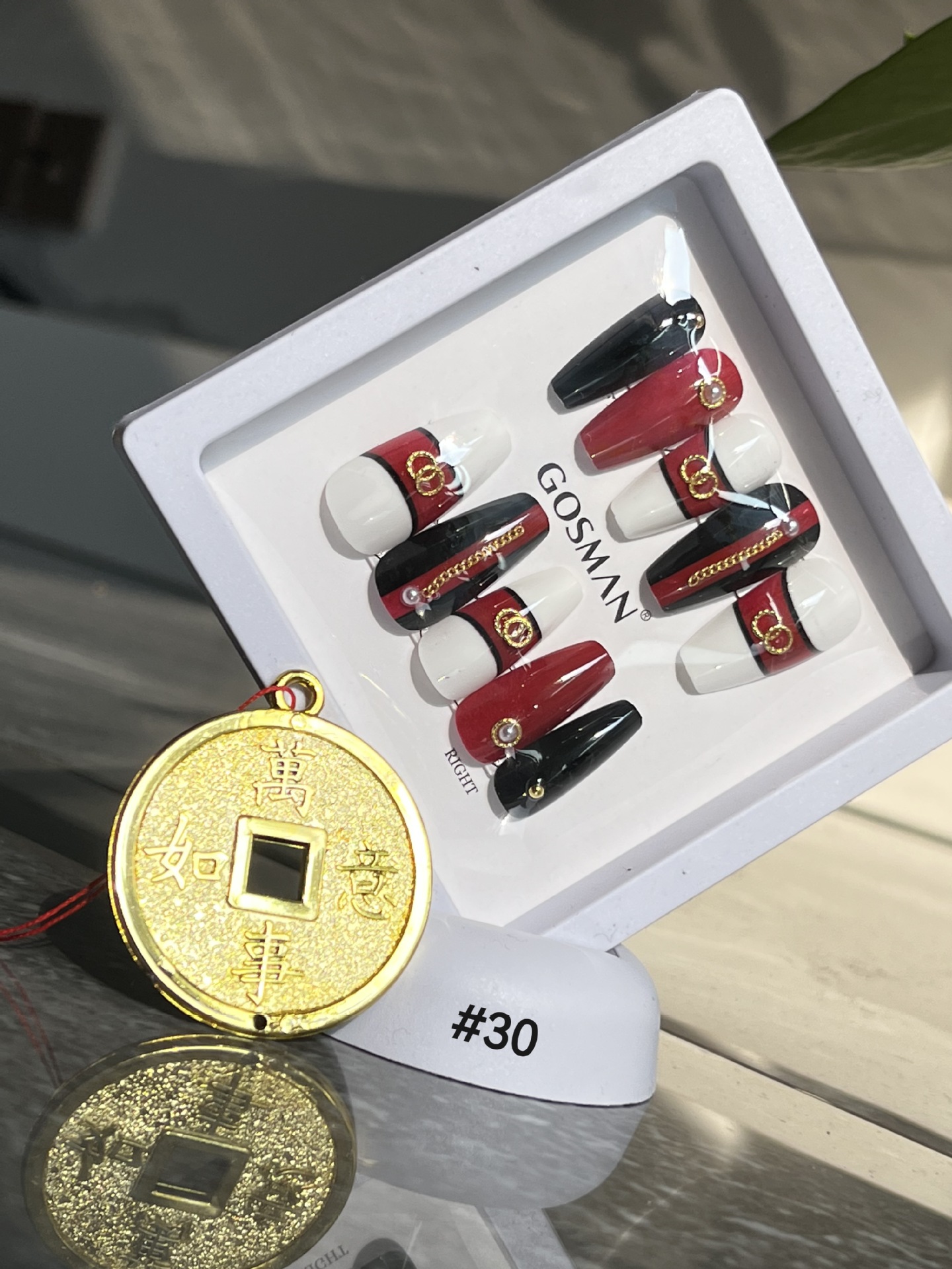 戈斯曼2023新款24片手工穿戴软甲法式中长款温柔气质无痕甲片女美甲贴纸详情9