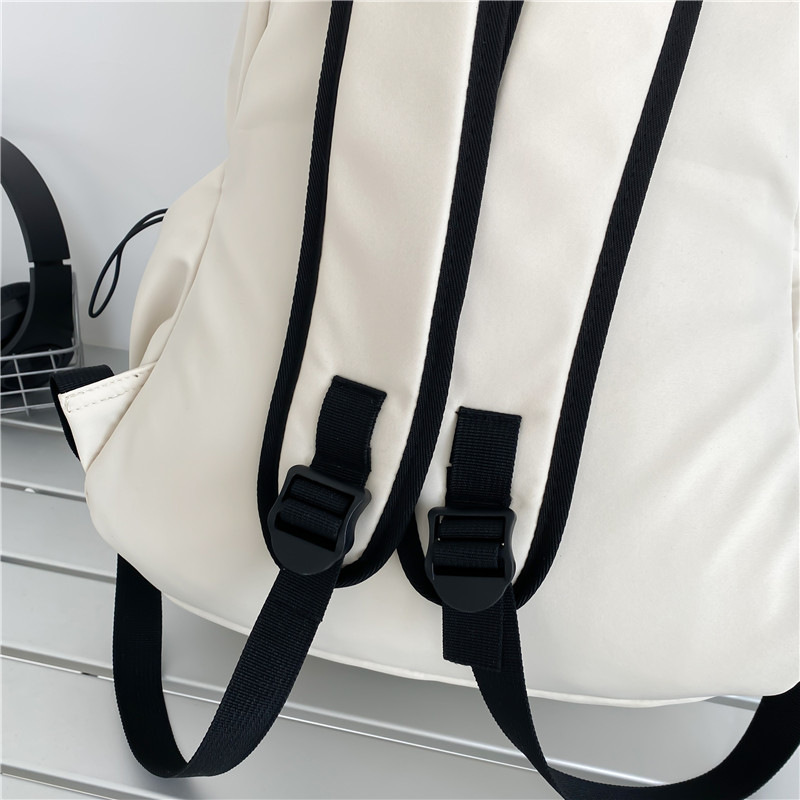 中大学生书包女潮流褶皱双肩包男批发 学院风情侣休闲耐用双肩包详情14