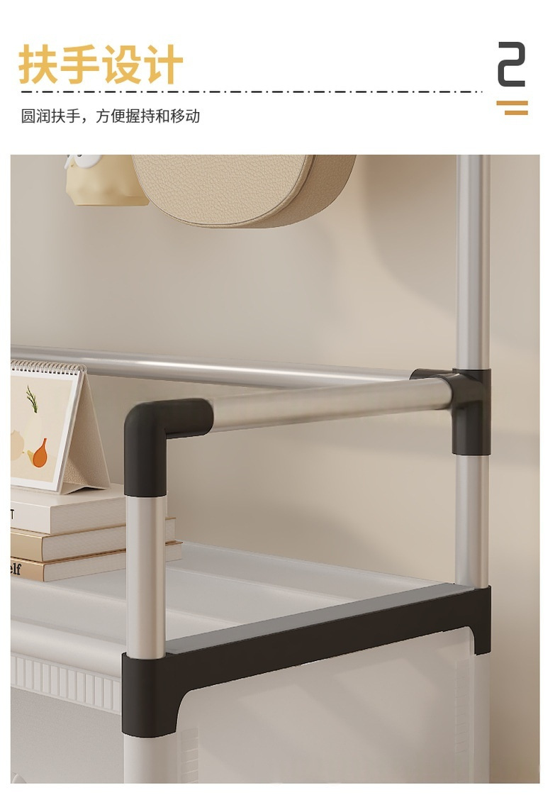 Cross-border multi-layer waterproof and dustproof multi-functional shoe and hat rack, storage shoe cabinet, household integrated floor-standing clothes hanger, shoe rack pic 6