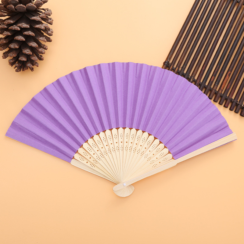 Seven-inch white blank advertising fan custom processing DIY foreign trade export bamboo frame fan blank paper fan creative promotional fan pic 8
