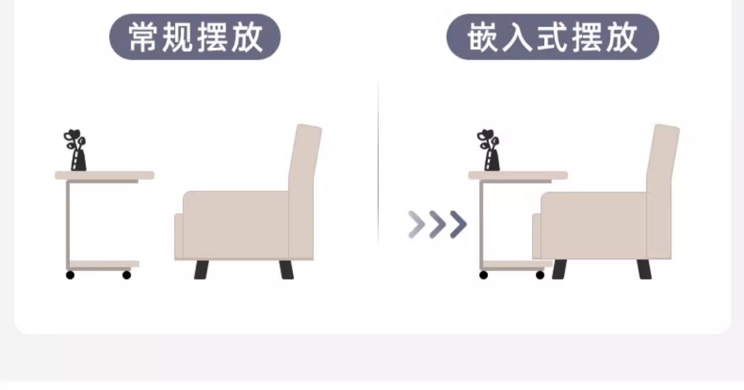 熊猫边几小茶几小户型沙发边柜现代简约迷你角几可移动滑轮小桌子详情10