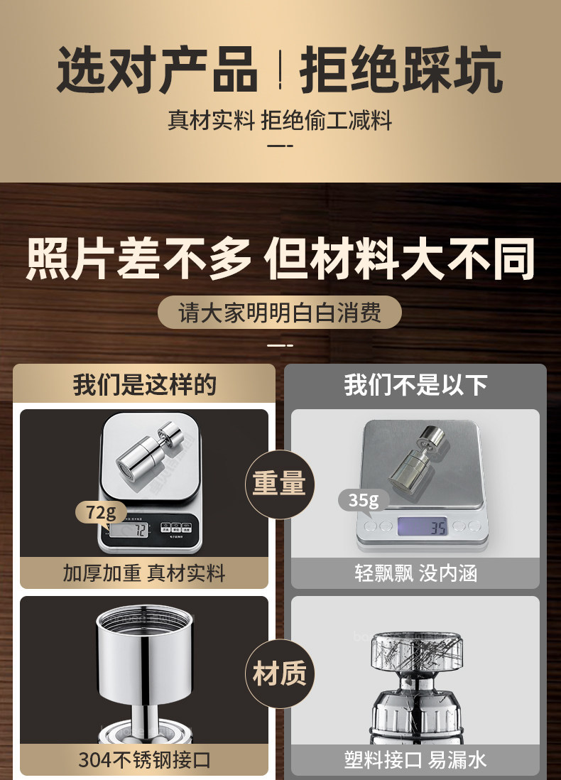 水龙头万向延伸器洗菜盆龙头起泡器出水嘴接头旋转万向头水槽详情6
