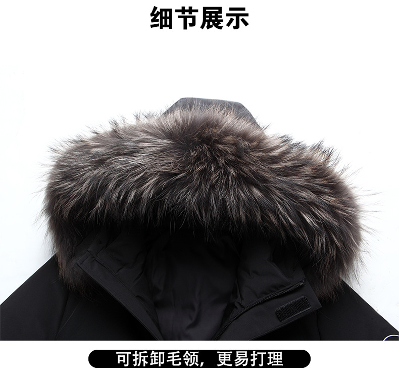 鸭绒男士羽绒服2024冬季保暖新款中长款冬装毛领大码加厚休闲外套详情13
