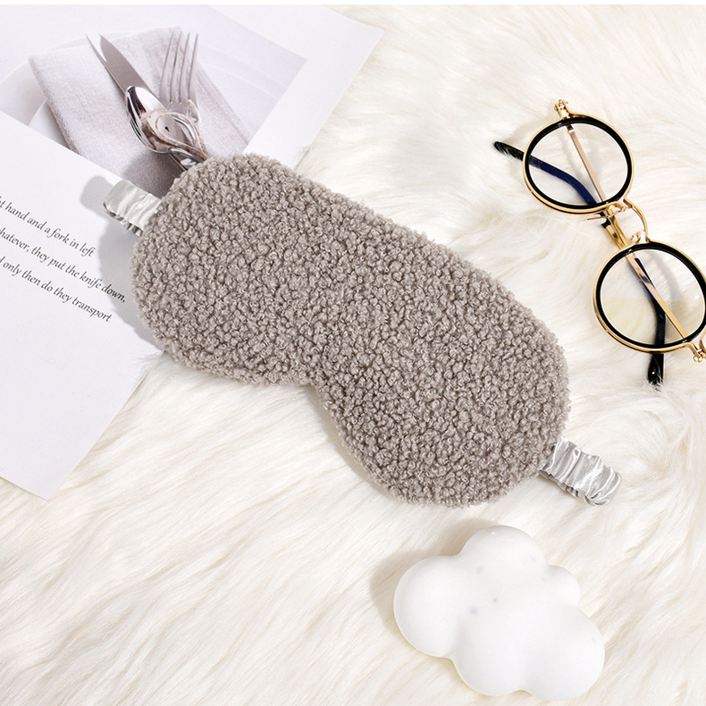 毛绒眼罩现货批发泰迪绒眼罩秋冬舒适亲肤仿真丝护眼罩遮光睡眠详情32