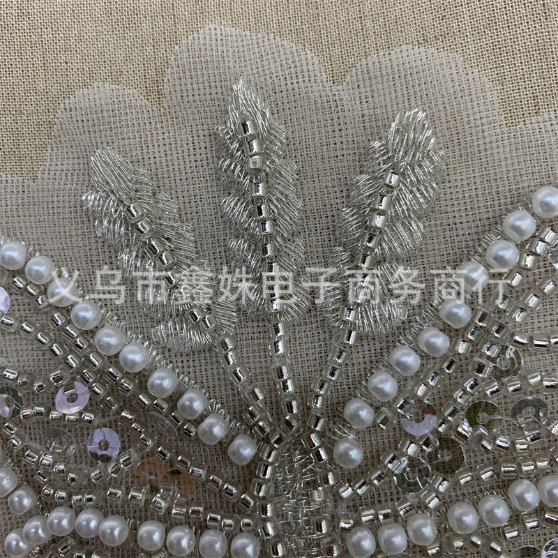 Embroidered butterfly sequins, beads, individual flowers, wedding dress and evening gown accessories pic 3