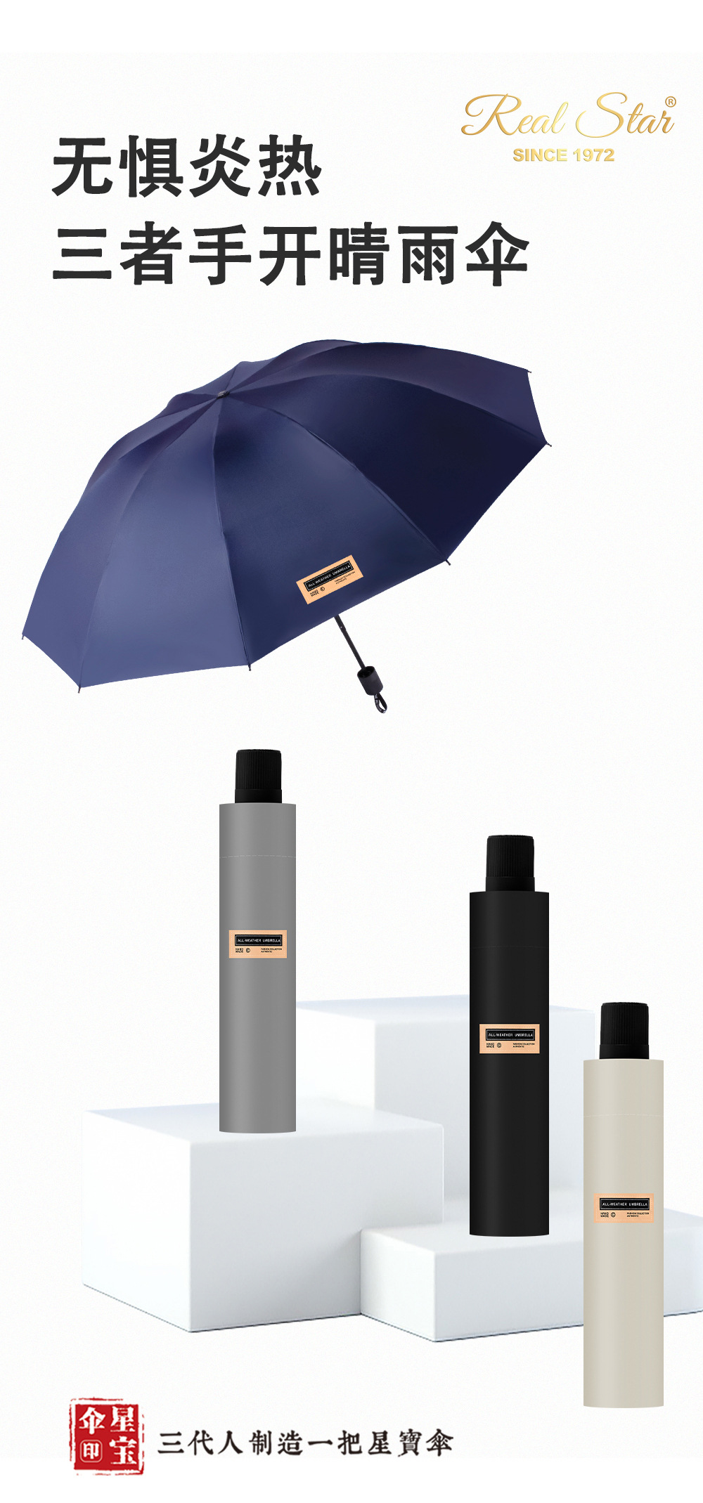 手动大伞面折叠遮阳男士伞防晒防紫外线晴雨伞学生抗风加固太阳伞详情6