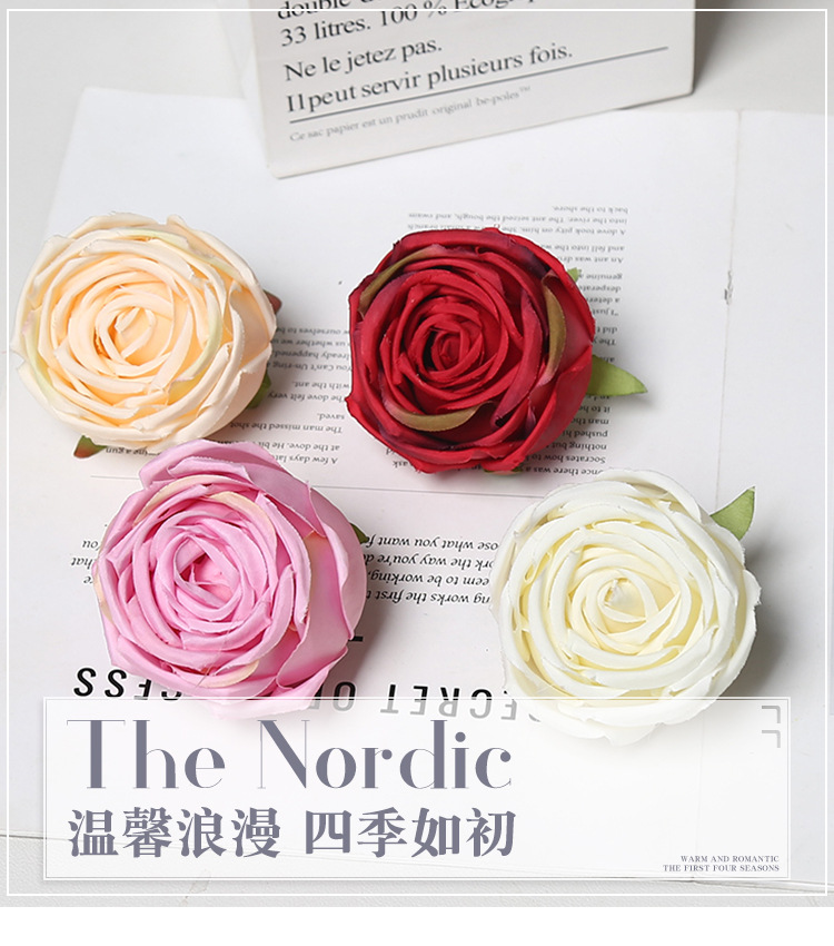 高级感皇妃玫瑰花头DIY花墙花瀑布手工花朵婚庆假花人造花环批发详情1