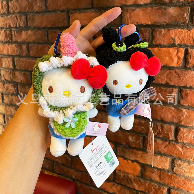 kt Cat doll bag pendant, cute cartoon keychain, plush toy, genuine hellokitty small pendant pic 15